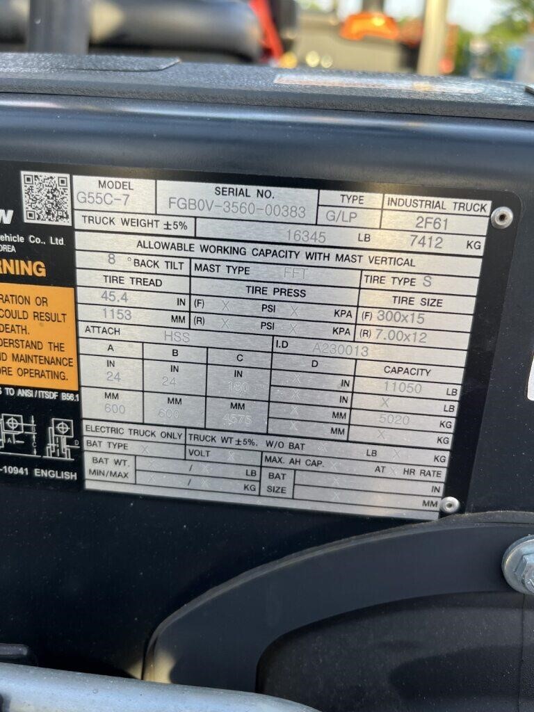2022 Doosan G55C-7