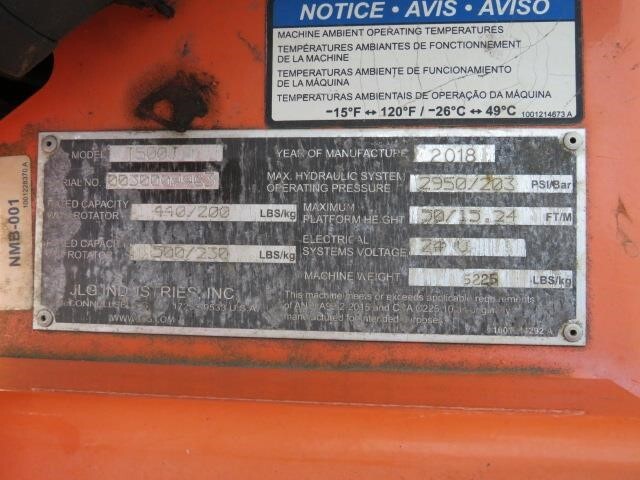 2018 JLG T500