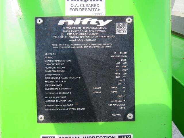 2022 Niftylift TM50