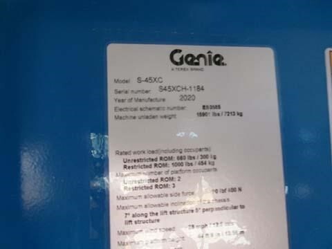 2020 Genie S-45XC Picture 27 2020 Genie S-45XC-27