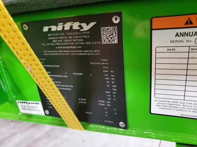 2024 Niftylift TD42T-4