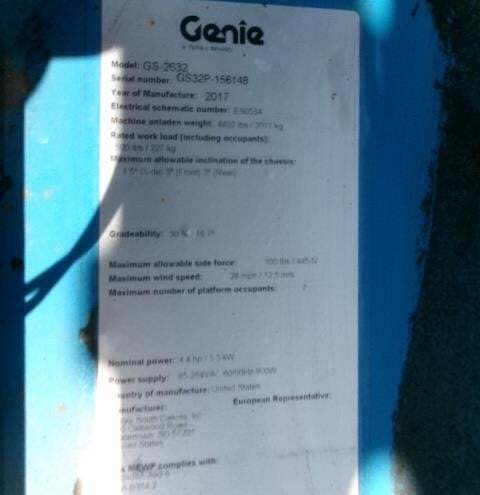 2017 Genie GS-2632 Picture 13 2017 Genie GS-2632-13