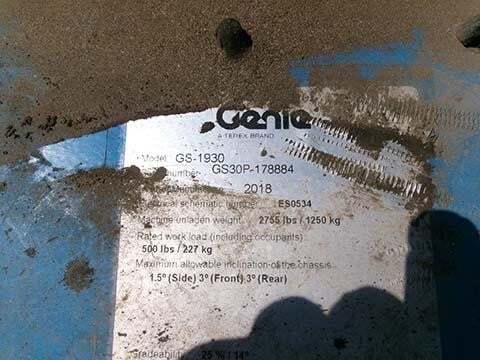 2018 Genie GS-1930 Picture 15 2018 Genie GS-1930-15