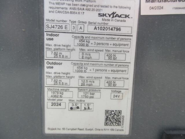 2025 Skyjack SJ4726-24