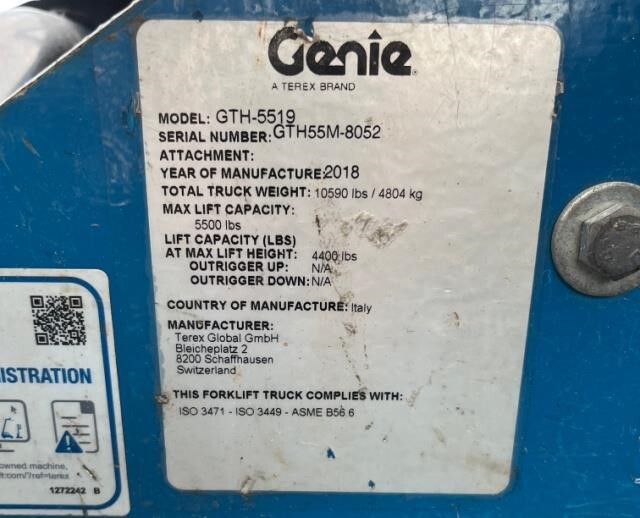 2018 Genie GTH-5519-18