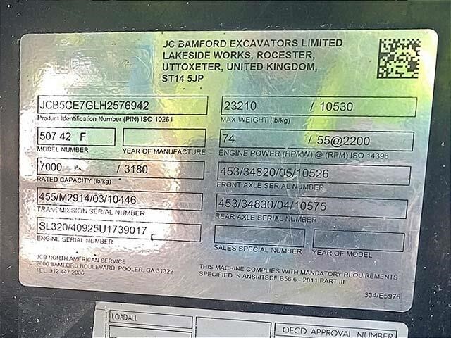 2017 JCB 507-42-38