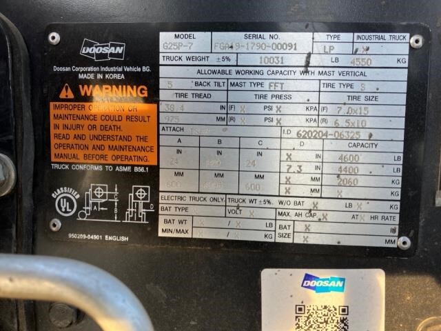 2018 Doosan G25P-7 Picture 6 2018 Doosan G25P-7-6