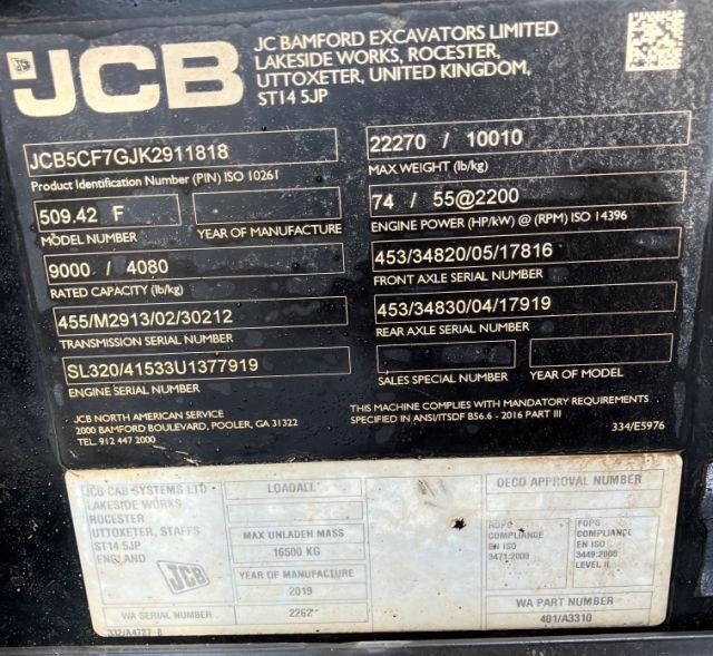 2017 JCB 509-42 Picture 6 2017 JCB 509-42-6