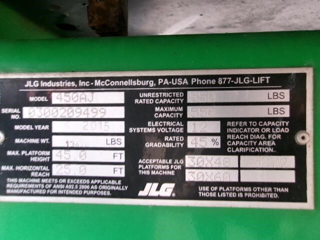 2015 JLG 450AJ-18