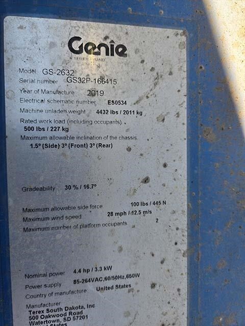 2019 Genie GS-2632-5