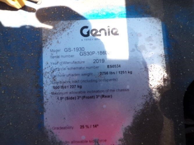 2019 Genie GS-1930-15