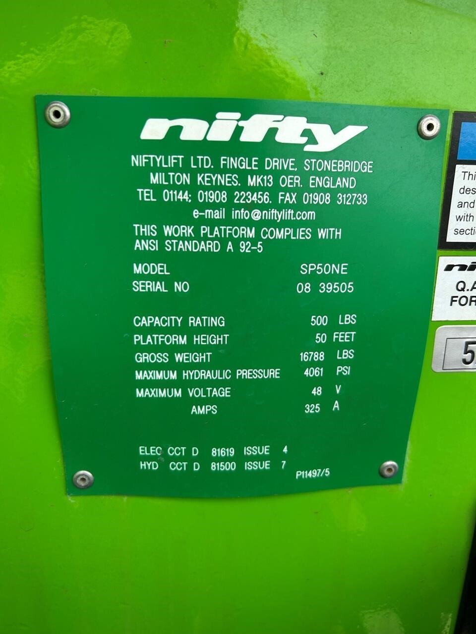 2018 Niftylift SP50N-6